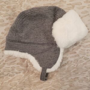JANIE+JACK Grey Aviator Hat 12-18M